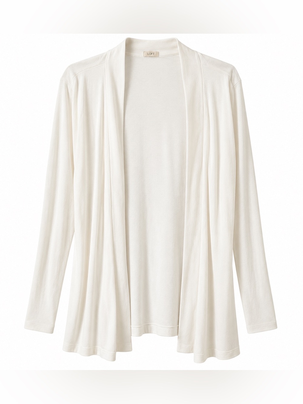 J. Crew Lightweight Open-Front Cream Cardigan